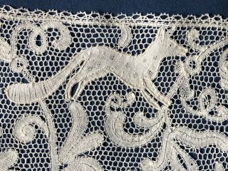 Whimsical Flying and Forest Creatures in Handmade Milanese Bobbin Lace Panel 10