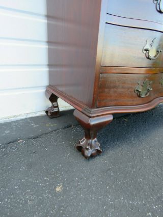 Tall Ball and Claw Feet Serpentine Front Mahogany Secretary Desk by Maddox 9669 6