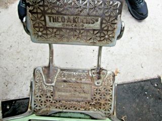 Vintage Theo A Kochs Barber Chair Minty Green Parts or Use Authentic LPO 5
