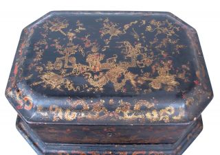Antique Chinese Teapoy Caddy on Stand 19th Century 4