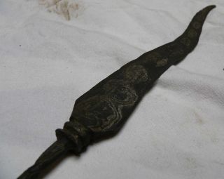 3 luk Pamor Tombak - spear head Keris amulet arrow point magic weapon Indonesia 3