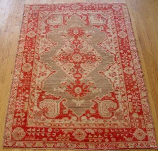 Oushak Antique Turkish Hand - Knotted Wool Oriental Rug 4 