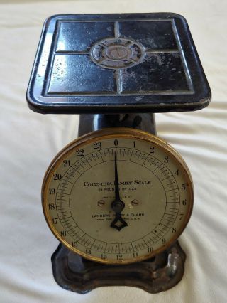 Vintage Columbia Family Scale Landers Frary & Clark 24 Lb.  Britain Conn.