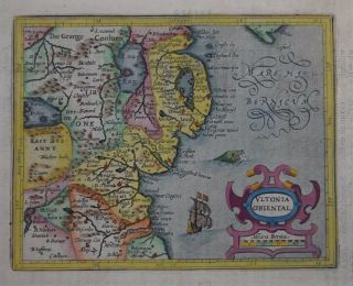 Northern Ireland - Ultonia Oriental By Mercator - Hondius,  Circa 1630.