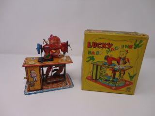 Antique San Tin Wind Up Toy Lucky Baby Machine 3052 Marusan