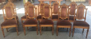 10 Antique Continental Or Victorian Dining Chairs