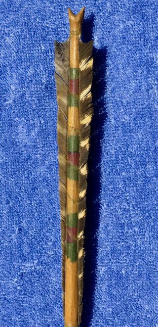 NATIVE AMERICAN PLAINS INDIAN 1800’s ARROW - WILD WEST SHOW - STONE - POINT - FEATHERS 4