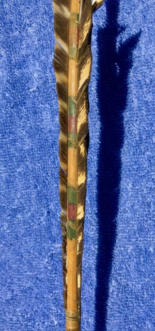 NATIVE AMERICAN PLAINS INDIAN 1800’s ARROW - WILD WEST SHOW - STONE - POINT - FEATHERS 6