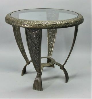 Fine Art Nouveau Deco Gilt Silver Table By Seville Studios C.  1920