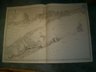 Vintage Admiralty Chart 2754 Usa - Long Island Sound (east Part) 1911 Edn