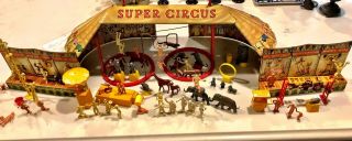 Marx Circus Play Set - 1952 - No.  4319 - Complete & Tin Litho
