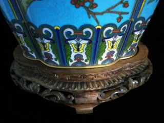 Fabulous Large Antique Matching Pair Chinese Bronze Cloisonne Vases 9