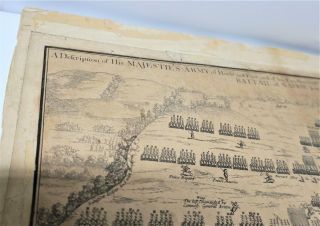 c.  1725 English Civil War MAP THE BATTLE OF NASEBY JUNE 17th 1645 - 11
