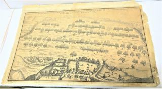 C.  1725 English Civil War Map The Battle Of Naseby June 17th 1645 -