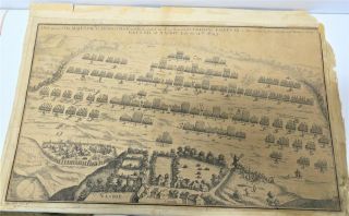 c.  1725 English Civil War MAP THE BATTLE OF NASEBY JUNE 17th 1645 - 2
