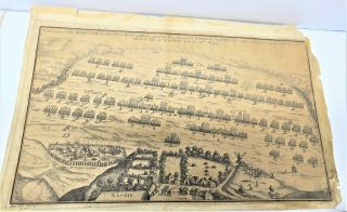 c.  1725 English Civil War MAP THE BATTLE OF NASEBY JUNE 17th 1645 - 3
