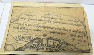 c.  1725 English Civil War MAP THE BATTLE OF NASEBY JUNE 17th 1645 - 4