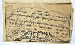 c.  1725 English Civil War MAP THE BATTLE OF NASEBY JUNE 17th 1645 - 5