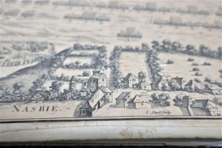 c.  1725 English Civil War MAP THE BATTLE OF NASEBY JUNE 17th 1645 - 7