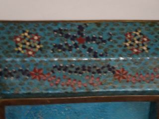 Fine Old Antique Chinese Cloisonne Enamel Square Bronze Tray Plaque BIG 13.  5 