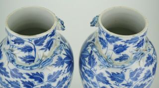 PAIR Antique CHINESE Blue and White Porcelain Chilong Dragon Vase Xuande 19th C 10