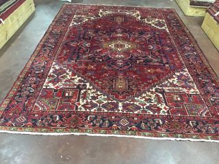 On Hand Knotted Persian Rug Geometric Carpet 9x12,  8 