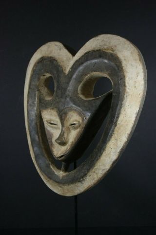 African EKUK hart mask - KWELE - Gabon,  TRIBAL ART,  AFRICAN ART 6