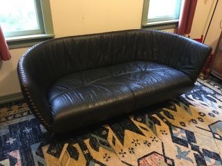 De Sede Of Switzerland Sofa - Black Rounded Leather - - 6x3x2.  5