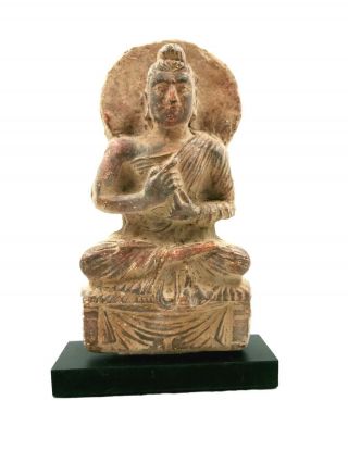 Attractive Gandhara Culture Ca.  100 Ad Schist Seated Buddha - Rare - R155