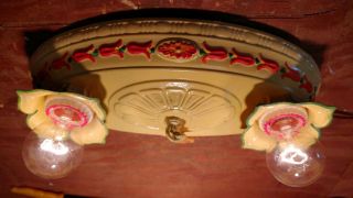 Antique Ceiling Chandelier,  Pan Chandelier,  Art Deco Light Fixture 2 lights. 7