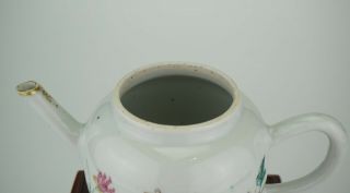 FINE Antique Chinese Famille Rose Porcelain Flower Teapot & Lid 18thC YONGZHENG 11