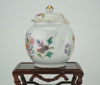 FINE Antique Chinese Famille Rose Porcelain Flower Teapot & Lid 18thC YONGZHENG 2