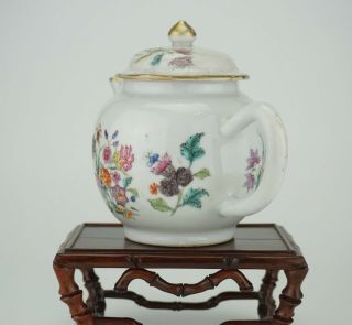 FINE Antique Chinese Famille Rose Porcelain Flower Teapot & Lid 18thC YONGZHENG 5