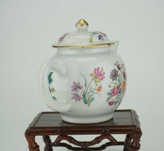 FINE Antique Chinese Famille Rose Porcelain Flower Teapot & Lid 18thC YONGZHENG 6