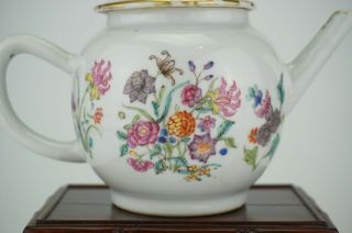 FINE Antique Chinese Famille Rose Porcelain Flower Teapot & Lid 18thC YONGZHENG 8