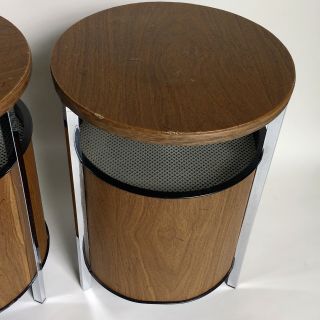 VINTAGE PAIR 2 MID CENTURY ZENITH CIRCLE OF SOUND STEREO SPEAKERS 4
