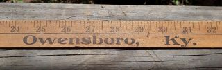 Antique Yardstick OWENSBORO WAGON COMPANY KY 5