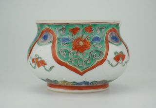 Fine Antique Chinese Famille Verte Wucai Censer Incense Burner Kangxi C1662 - 1722
