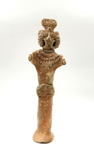 Indus Valley Ca.  2500 Bc Terracotta Standing Female Fertility Idol - R158