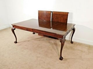 HENREDON Rittenhouse Square Queen Anne Carved Dining Table w 2 Leaves 2