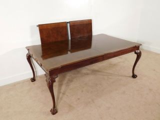 HENREDON Rittenhouse Square Queen Anne Carved Dining Table w 2 Leaves 3