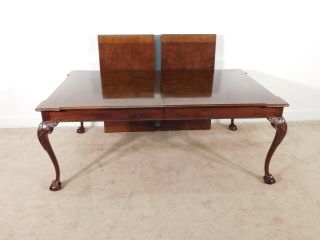 HENREDON Rittenhouse Square Queen Anne Carved Dining Table w 2 Leaves 4