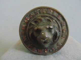 ANTIQUE LION FACE CAST IRON WINDMILL WEIGHT 2