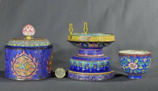 Qianlong Beijing enamel Buddhist ritual cup shaped like prayer wheel 18th C 5