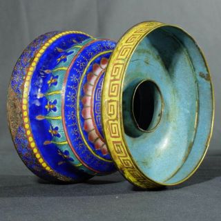 Qianlong Beijing enamel Buddhist ritual cup shaped like prayer wheel 18th C 8