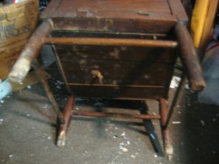 Antique Handmade Wooden Adult Commode / Potty Chair 8