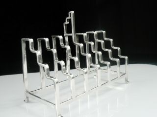 Large Art Deco Silver Toast Rack,  Birmingham 1933,  A L Davenport Ltd 2