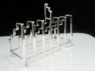 Large Art Deco Silver Toast Rack,  Birmingham 1933,  A L Davenport Ltd 6