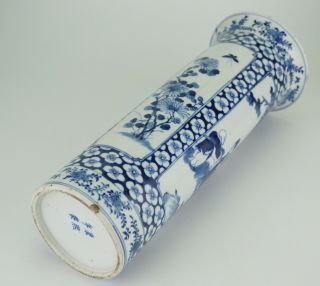 LARGE Antique Chinese Blue and White Porcelain Sleeve Vase KANGXI 19th C 10