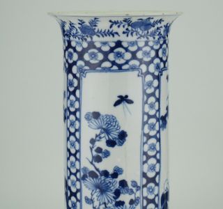 LARGE Antique Chinese Blue and White Porcelain Sleeve Vase KANGXI 19th C 11